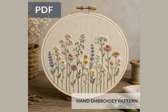 Wildflower Hand Embroidery Pattern PDF - Download Now