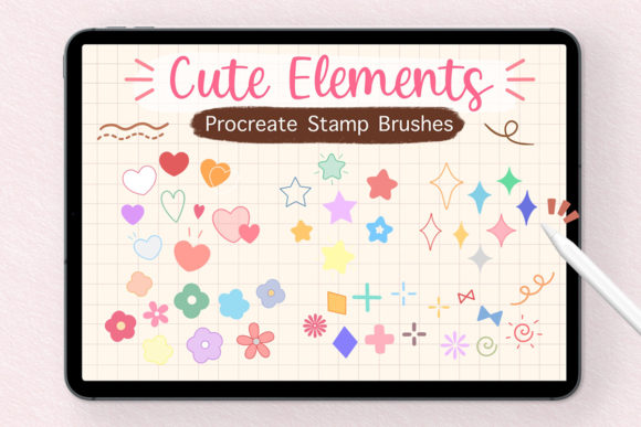 Procreate Stamp Brushes - Cute Elements - Download Now
