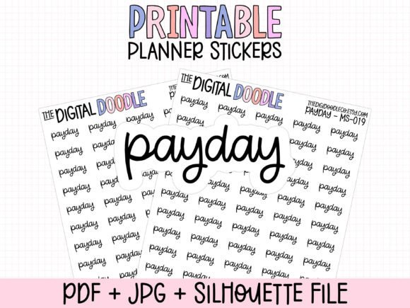 Payday Printable Planner Stickers - Download Now