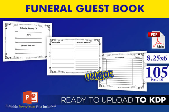Funeral Guest Book KDP Interior Template - Download Now