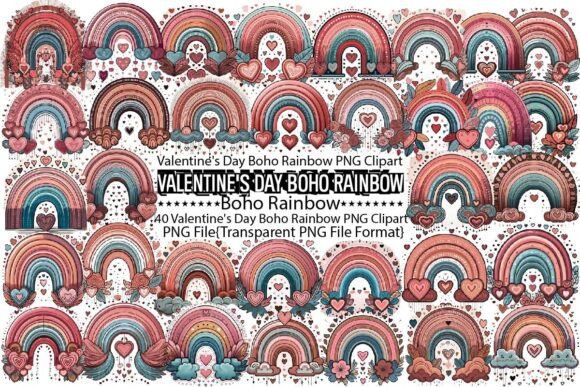 Valentine's Day Boho Rainbow Sublimation - Download Now