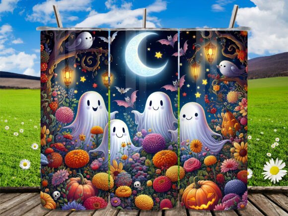 Magic Ghost Moon Halloween Tumbler Wrap - Download Now