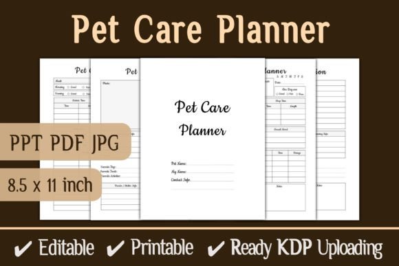 Pet Care Planner KDP Interior Template - Download Now