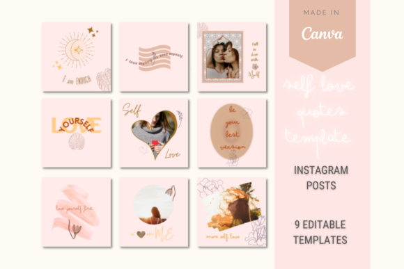 Self Love Quote IG Post Canva Template - Download Now