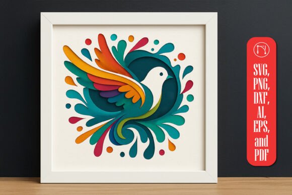 Flying Bird Multilayer 3D Shadow Box SVG - Download Now