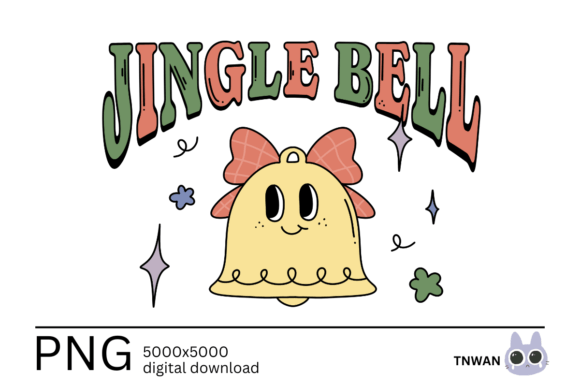 Christmas Bell Retro Groovy Sublimation - Download Now