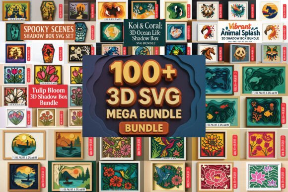 Multilayer 3D Shadow Box SVG Mega Bundle - Download Now