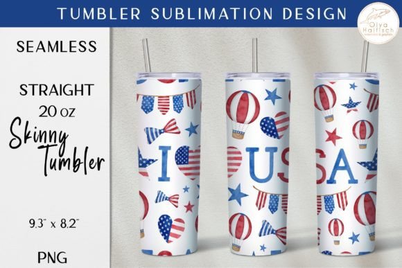 I Love USA Tumbler Sublimation Wrap PNG - Download Now