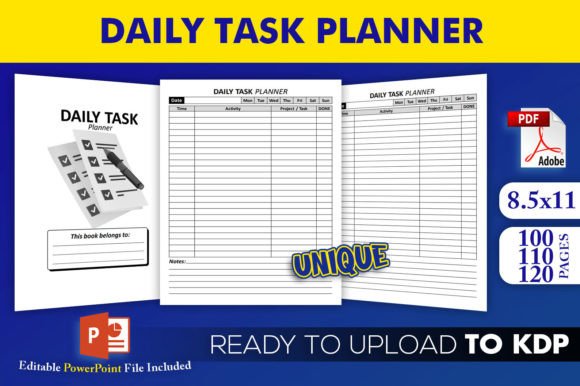 Daily Task Planner KDP Interior Template - Download Now