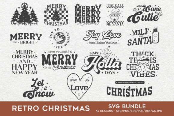 Retro Christmas Svg Bundle - Download Now
